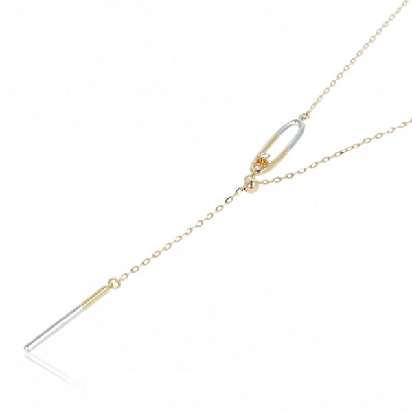 soir/ソワール K18YG/PT コンビカラーYラインネックレス(PRT109)