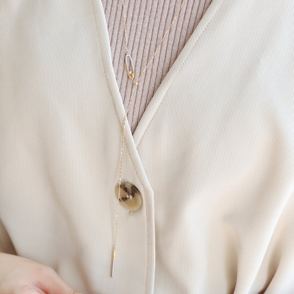 soir/ソワール K18YG/PT コンビカラーYラインネックレス(PRT109)