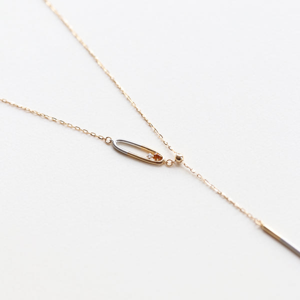 soir/ソワール K18YG/PT コンビカラーYラインネックレス(PRT109)