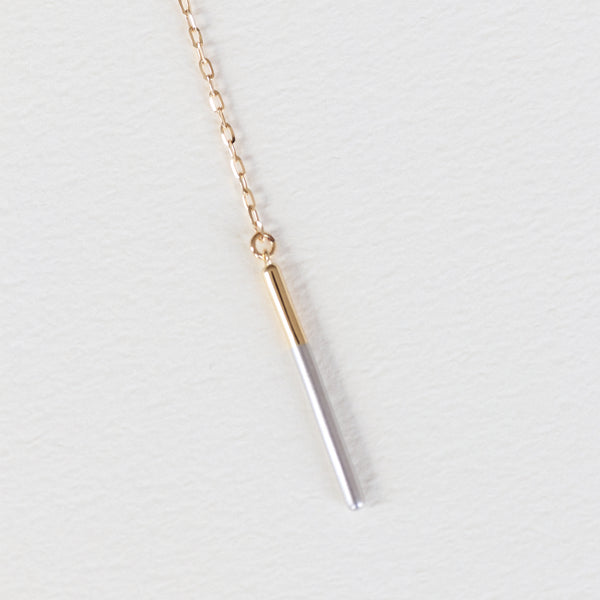 soir/ソワール K18YG/PT コンビカラーYラインネックレス(PRT109)