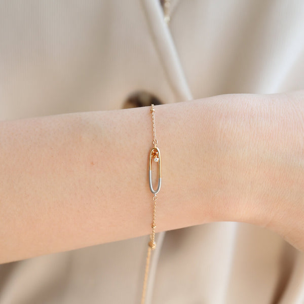 soir/ソワール K18YG/PT コンビカラーブレスレット(PRT111)