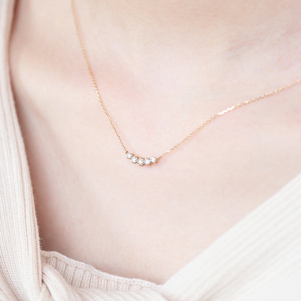 jour/ジュール　K10YG ダイヤモンド5石ネックレス(PRT122)