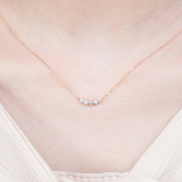 jour/ジュール　K10YG ダイヤモンド5石ネックレス(PRT122)