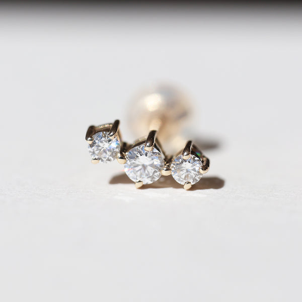 jour/ジュール　K10YG ダイヤモンド3石ピアス(PRT123)