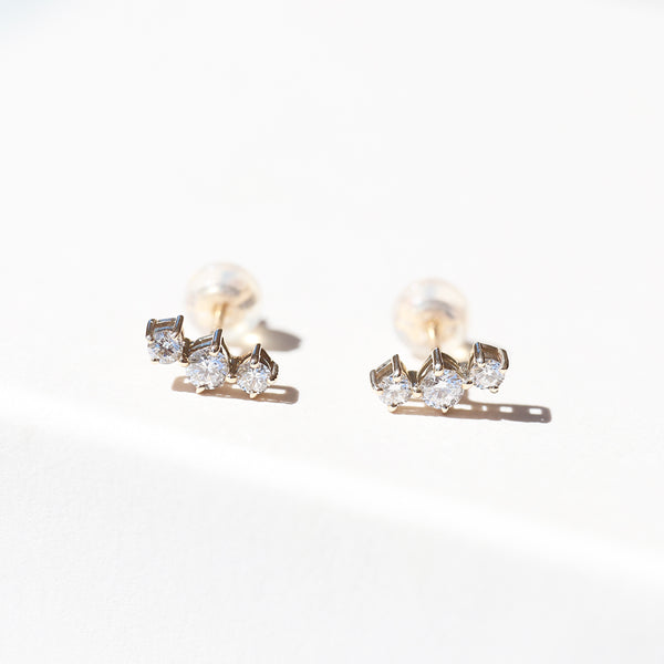 jour/ジュール　K10YG ダイヤモンド3石ピアス(PRT123)