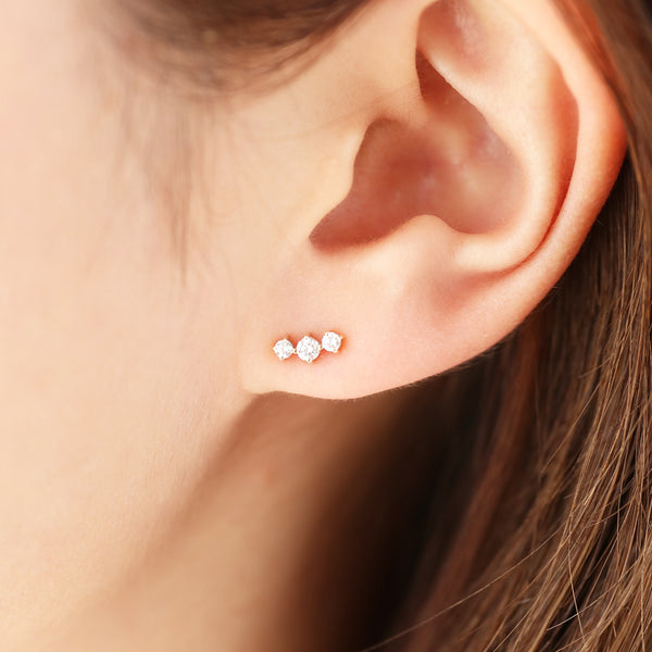 jour/ジュール　K10YG ダイヤモンド3石ピアス(PRT123)