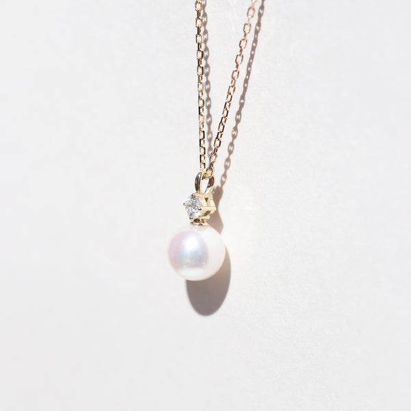 jour/ジュール　K10YG ダイヤモンドアコヤパールネックレス(PRT126)