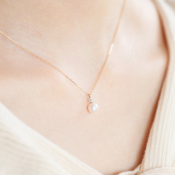 jour/ジュール　K10YG ダイヤモンドアコヤパールネックレス(PRT126)