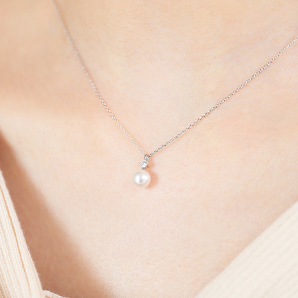 jour/ジュール　PT950/PT850 ダイヤモンドアコヤパールネックレス(PRT126)