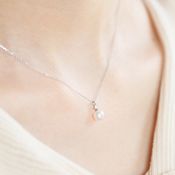 jour/ジュール　PT950/PT850 ダイヤモンドアコヤパールネックレス(PRT126)