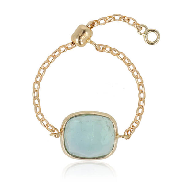 jour/ジュール K10YGブルートルマリンチェーンリング(PRT120-4)