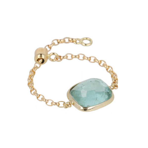 jour/ジュール K10YGブルートルマリンチェーンリング(PRT120-4)