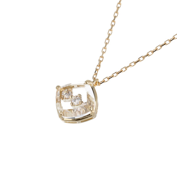 lueur/リュエール K18クォーツトリプルダイヤモンドネックレス (PRT031YG)